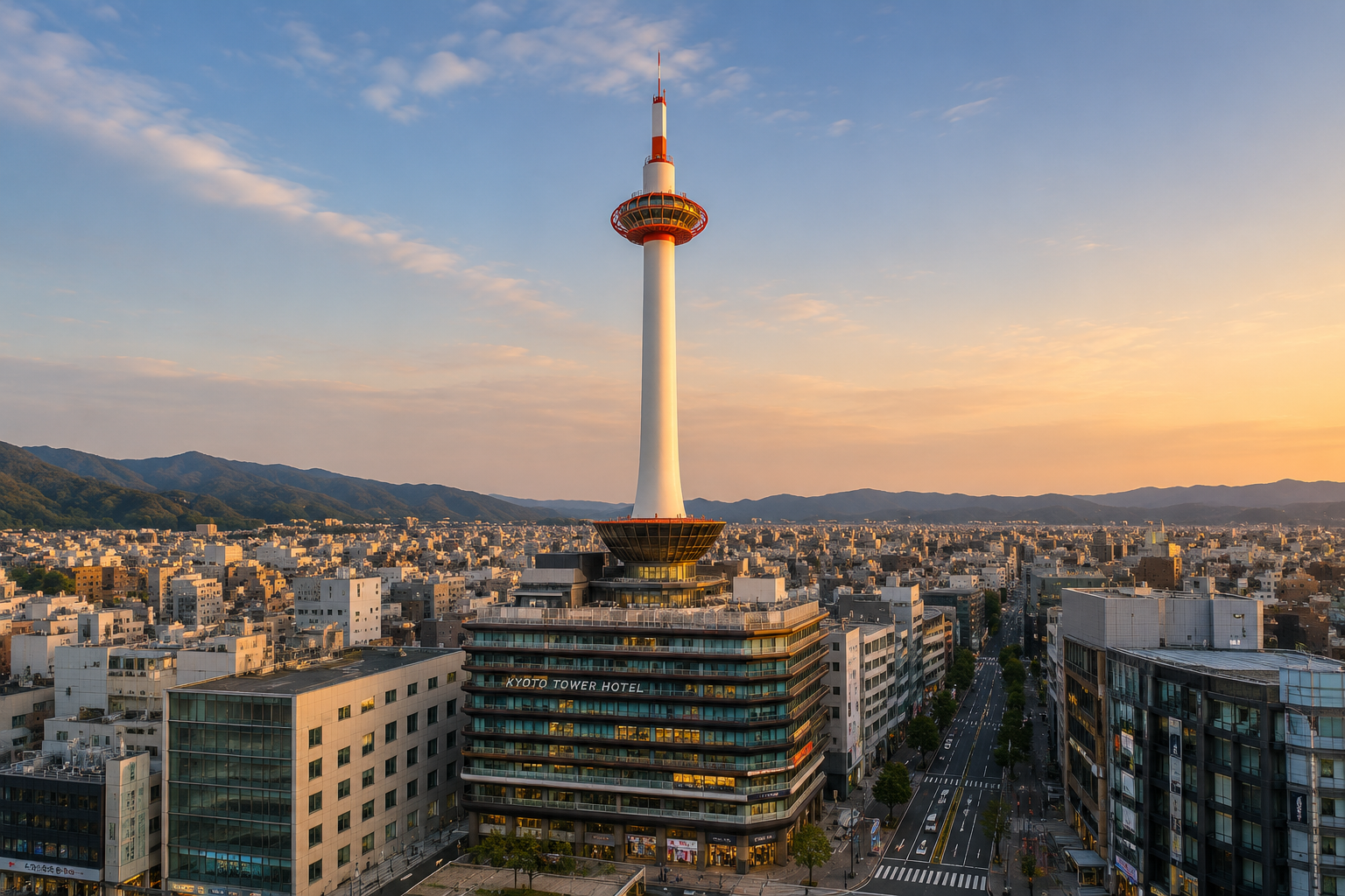 Kyoto Tower and city view